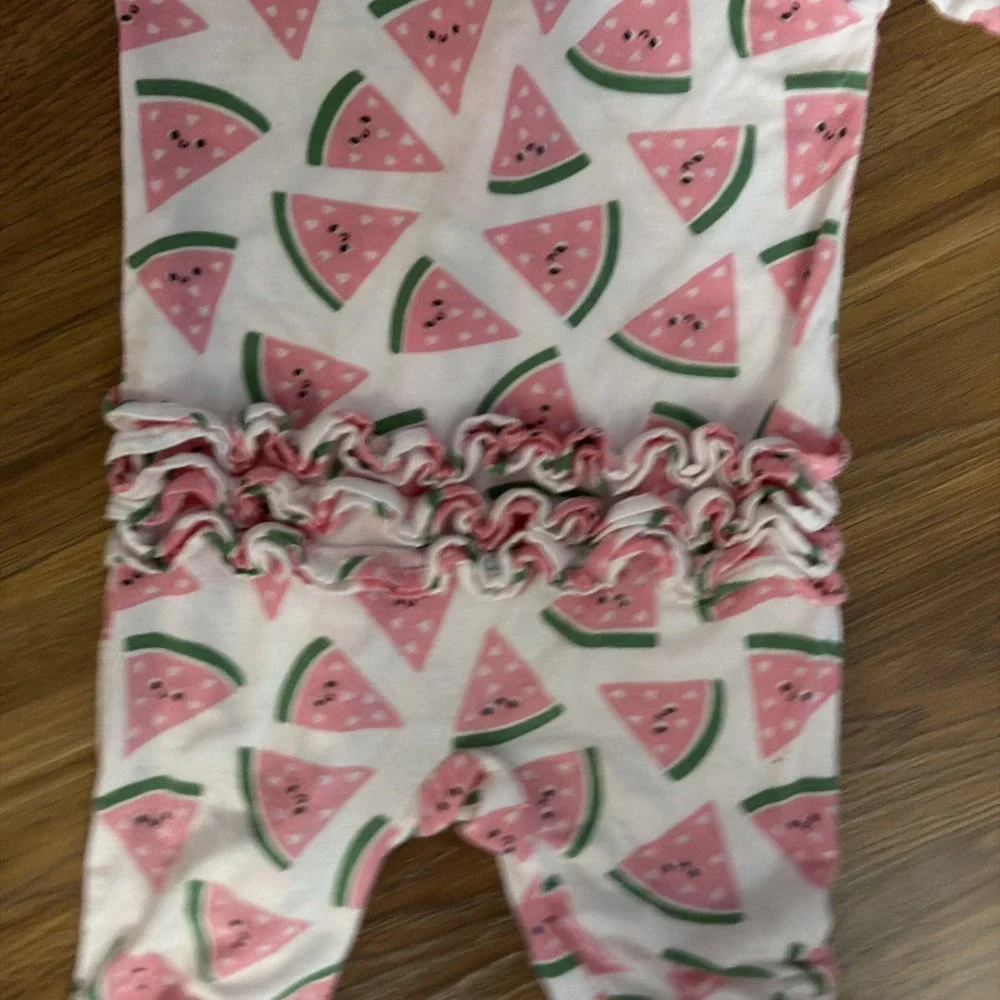 Angel Dear Baby Girls 0-3 Months Pink Watermelon Footie Sleeper Pajamas Bamboo